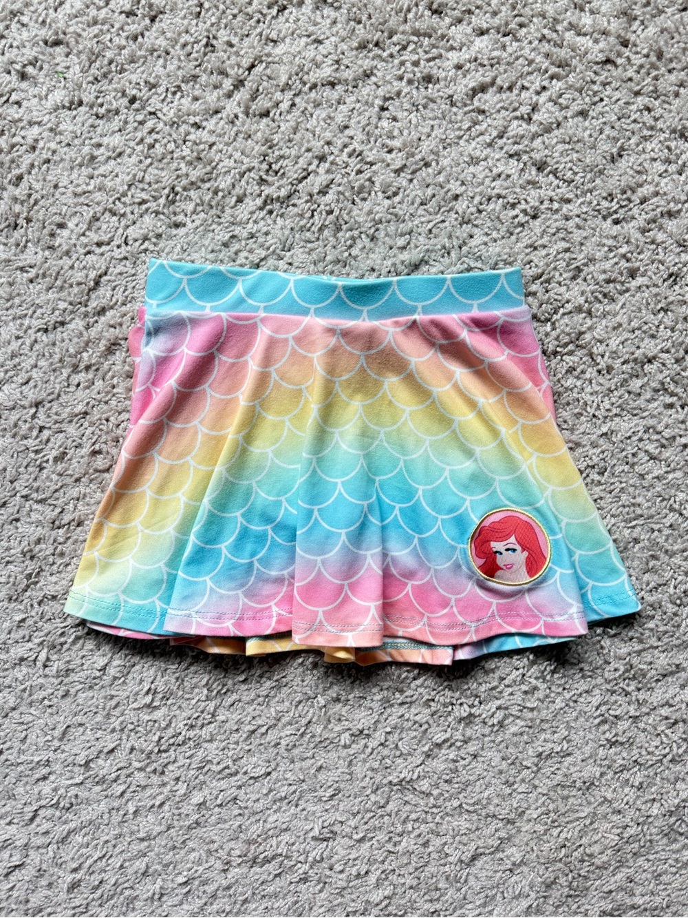Disney Princess Aqua Mermaid Scale Skirt with Ariel Accent 3T